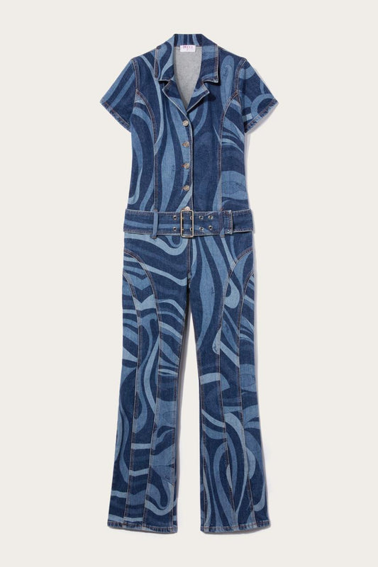 PUCCI Marmo-Print Denim Jumpsuit | Women Denim