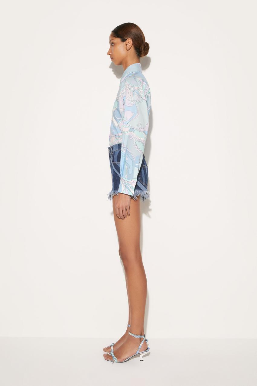 PUCCI Marmo-Print Denim Shorts | Women Denim