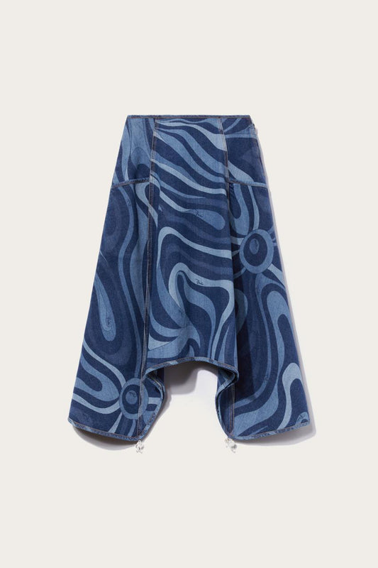 PUCCI Marmo-Print Denim Skirt | Women Skirts