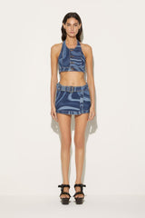 PUCCI Marmo-Print Denim Skirt | Women Skirts