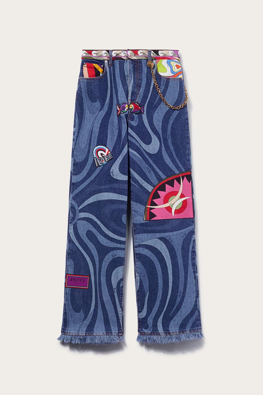 PUCCI Marmo-Print Embellished Jeans | Women Denim