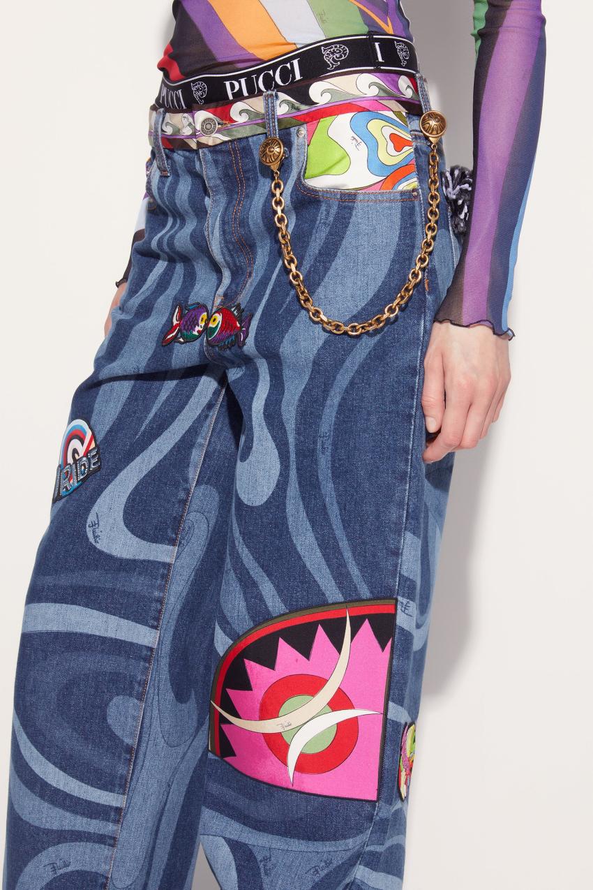 PUCCI Marmo-Print Embellished Jeans | Women Denim