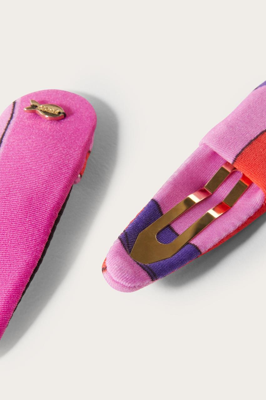 PUCCI Marmo-Print Hair Clips | Women Hats And Hair Accessories