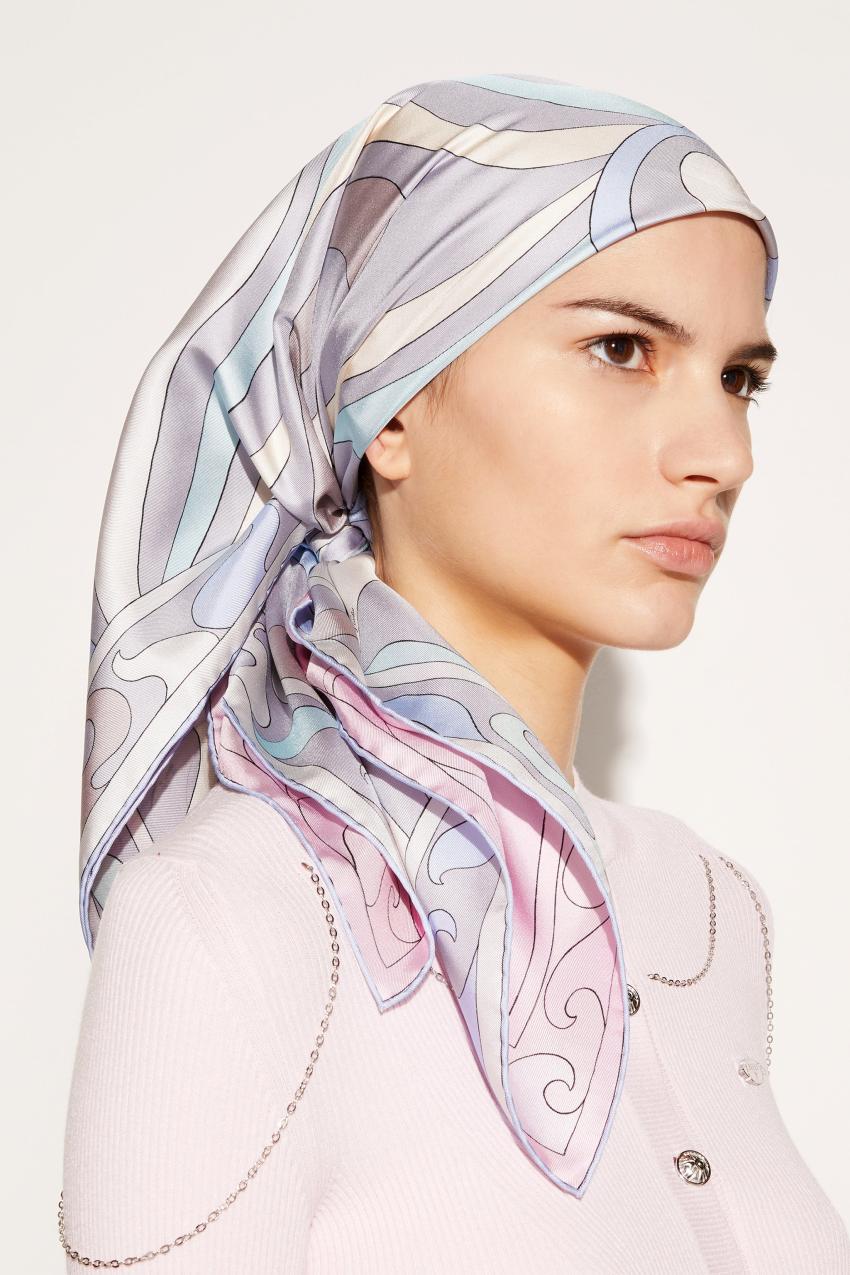 PUCCI Marmo-Print Large Silk-Twill Carré | Women Silks