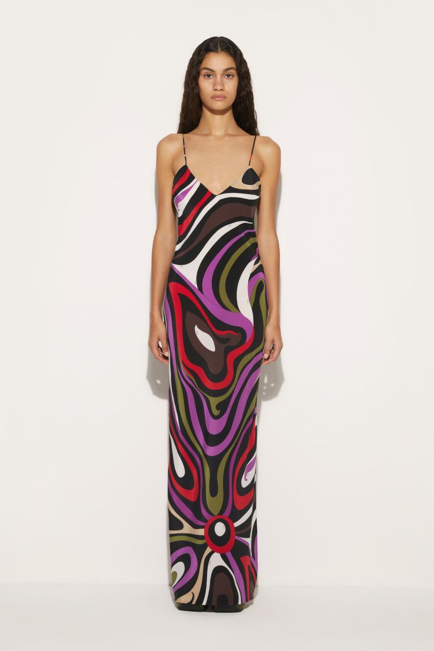 PUCCI Marmo-Print Silk Dress | Women Dresses