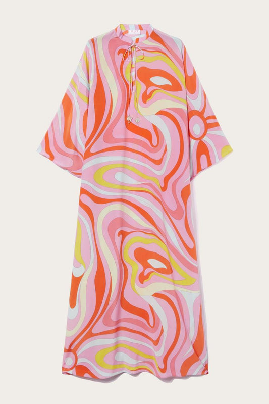 PUCCI Marmo-Print Silk Kaftan | Women Kaftans