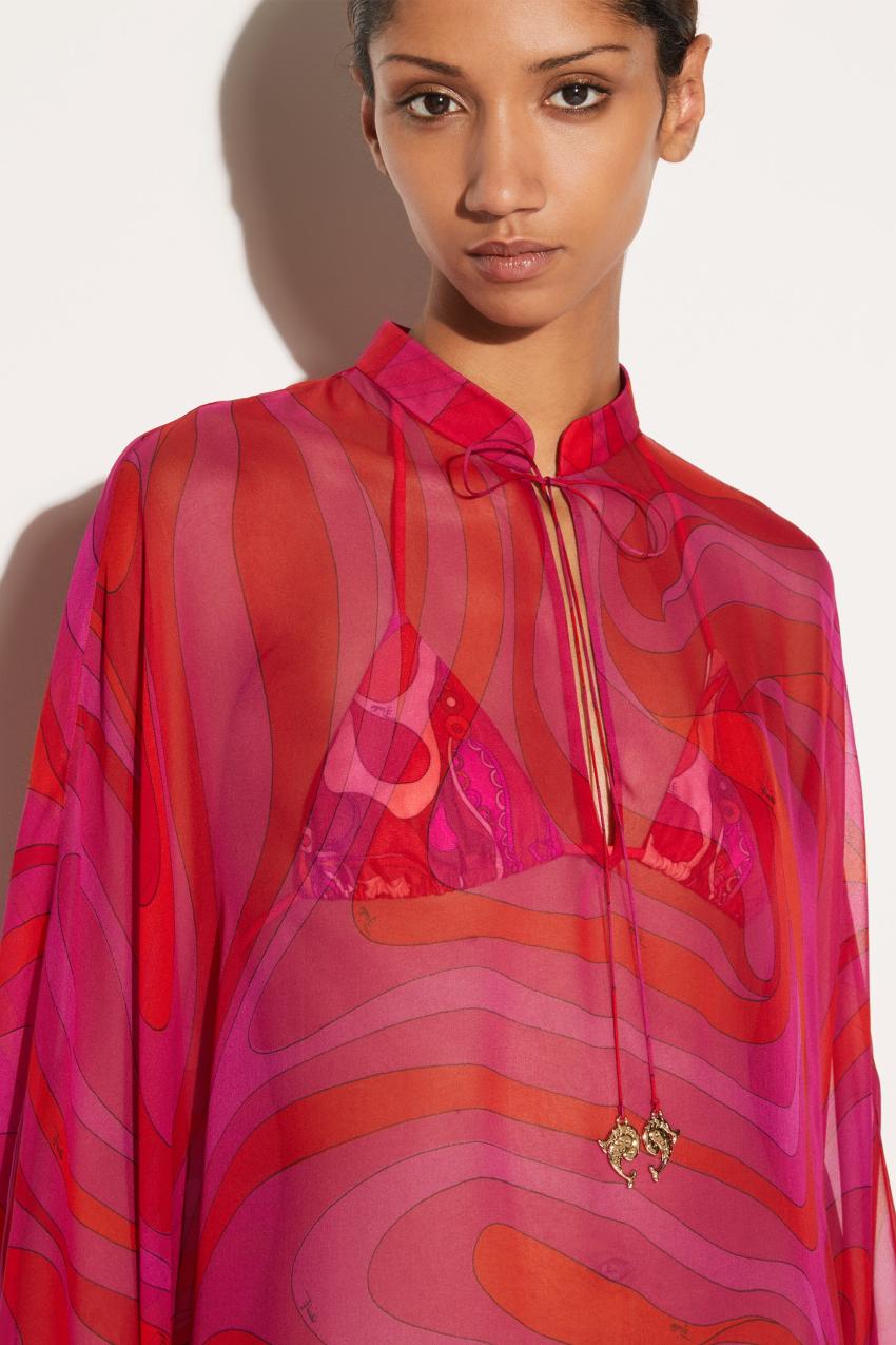 PUCCI Marmo-Print Silk Kaftan | Women Kaftans