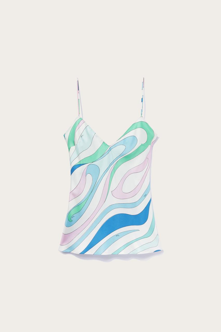 PUCCI Marmo-Print Silk-Twill Camisole | Women Tops And Shirts