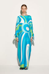 PUCCI Marmo-Print Silk-Twill Kaftan | Women Kaftans