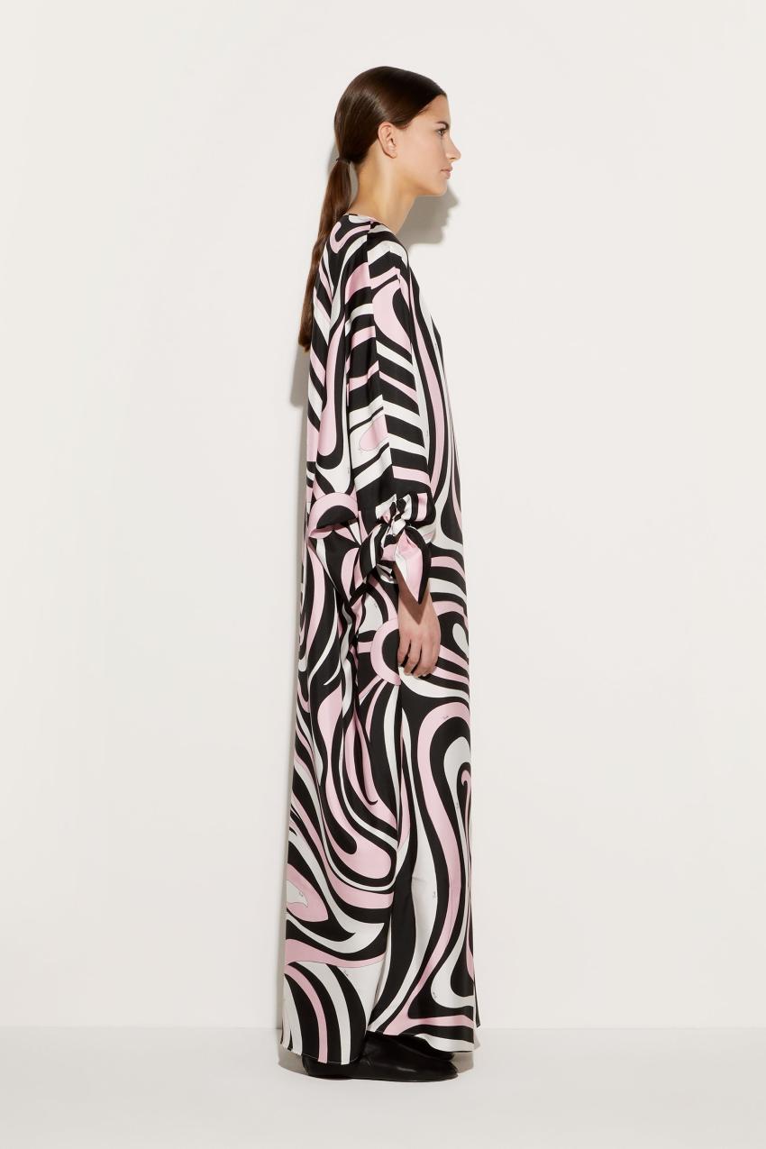 PUCCI Marmo-Print Silk-Twill Kaftan | Women Kaftans