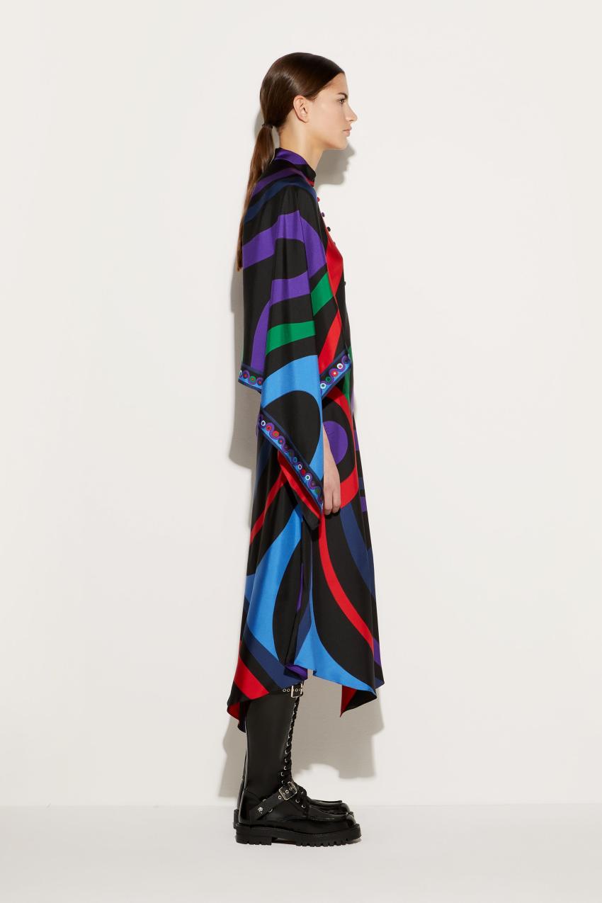 PUCCI Marmo-Print Silk-Twill Kaftan | Women Kaftans