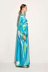 PUCCI Marmo-Print Silk-Twill Kaftan | Women Kaftans