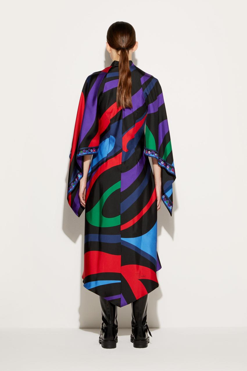 PUCCI Marmo-Print Silk-Twill Kaftan | Women Kaftans
