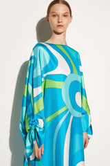 PUCCI Marmo-Print Silk-Twill Kaftan | Women Kaftans