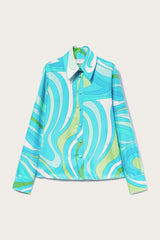 PUCCI Marmo-Print Silk-Twill Shirt | Women Tops And Shirts