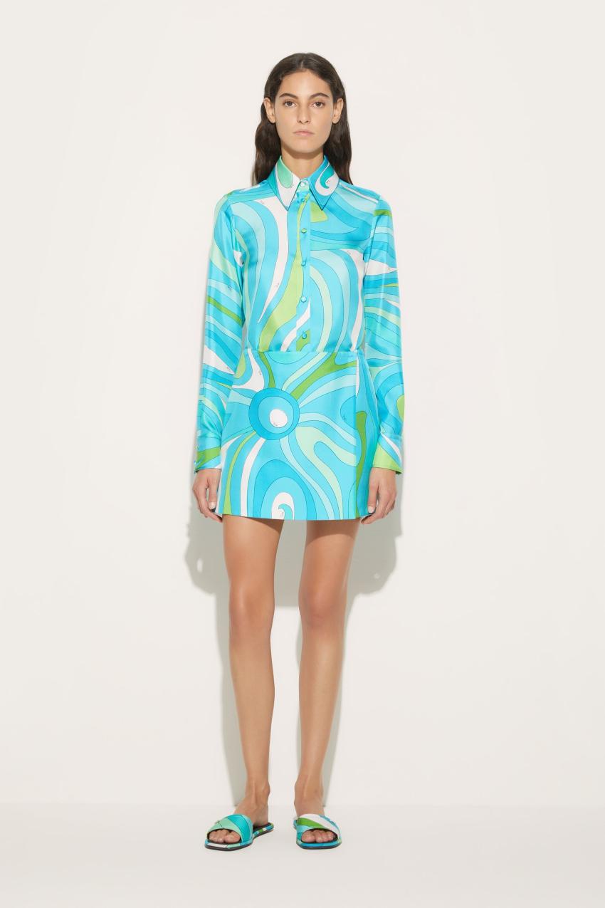 PUCCI Marmo-Print Silk-Twill Shirt | Women Tops And Shirts