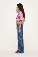 PUCCI Marmo-Print Straight-Leg Jeans | Women Pants And Shorts