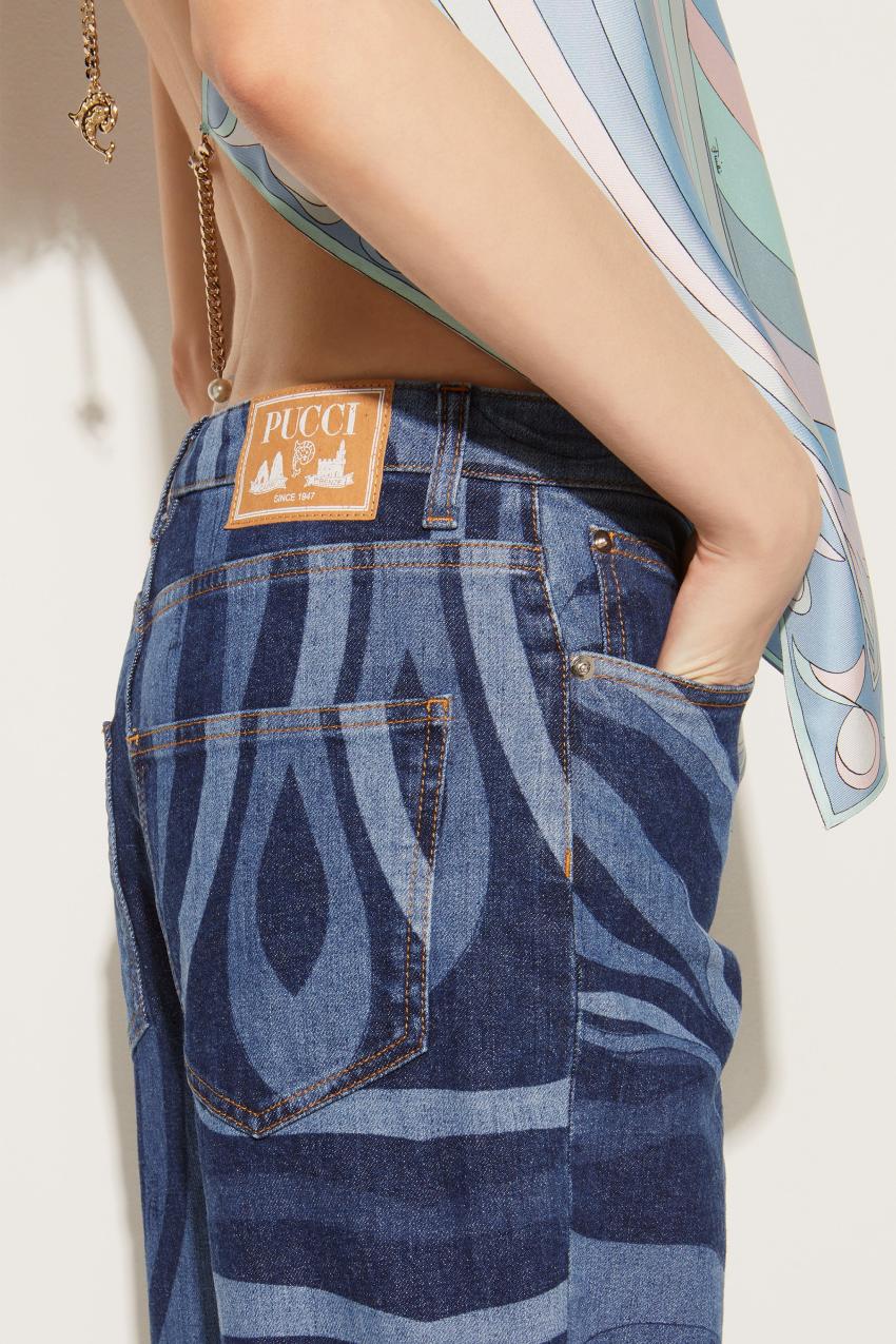PUCCI Marmo-Print Straight-Leg Jeans | Women Pants And Shorts