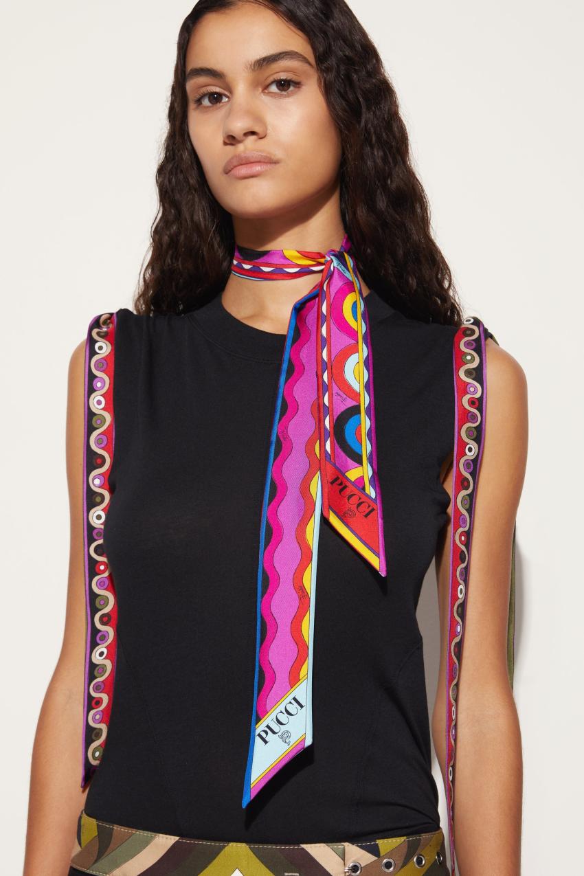 PUCCI Onde And Bersaglio-Print Silk-Twill Scarf | Women Silks