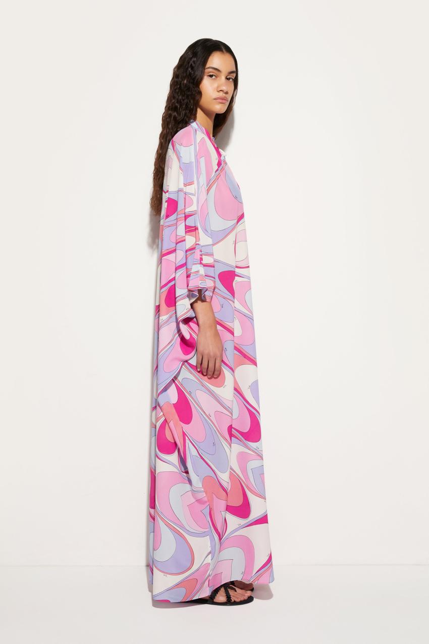 PUCCI Onde-Print Silk Kaftan | Women Kaftans