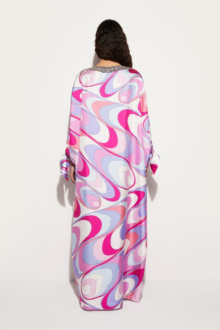 PUCCI Onde-Print Silk Kaftan | Women Kaftans