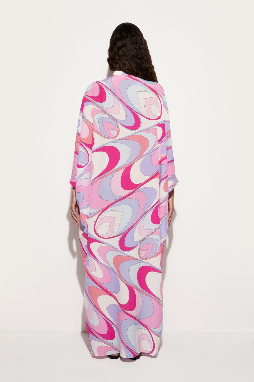 PUCCI Onde-Print Silk Kaftan | Women Kaftans