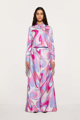 PUCCI Onde-Print Silk-Twill Trousers | Women Pants And Shorts