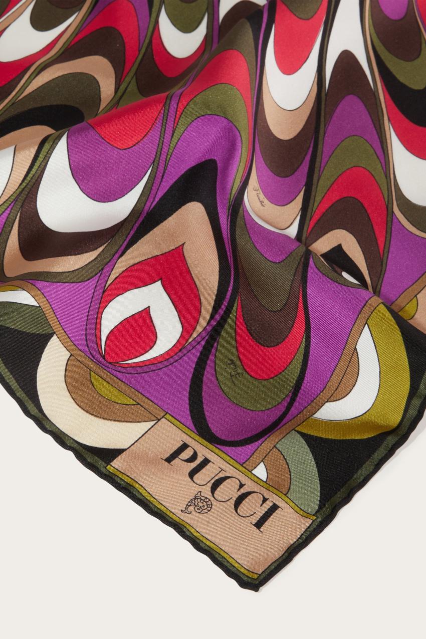 PUCCI Onde-Print Small Silk-Twill Carré | Women Silks