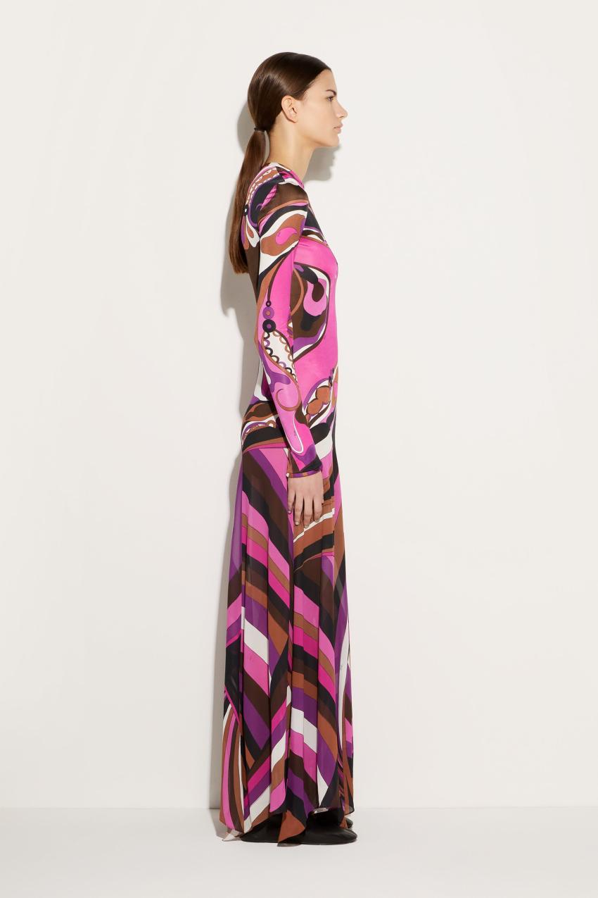 PUCCI Orchidee And Iride-Print Long Dress | Women Dresses