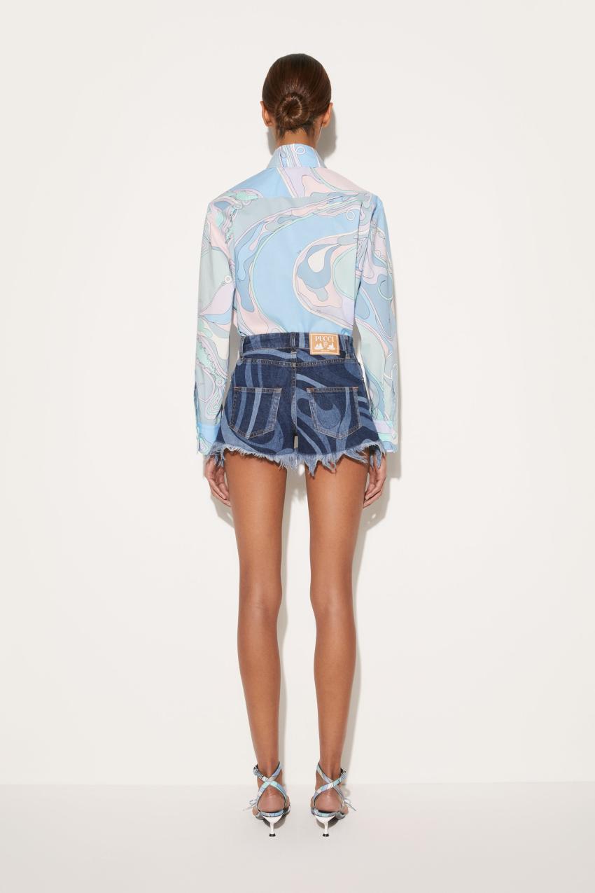 PUCCI Orchidee-Print Cotton Shirt | Women Tops And Shirts