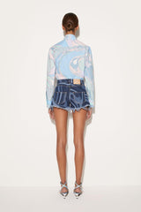 PUCCI Orchidee-Print Cotton Shirt | Women Tops And Shirts