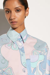 PUCCI Orchidee-Print Cotton Shirt | Women Tops And Shirts