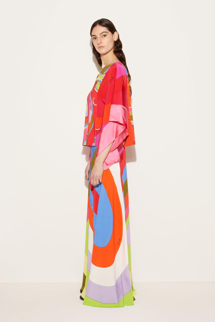 PUCCI Orchidee-Print Kaftan Top | Women Tops And Shirts