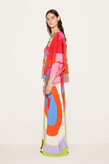 PUCCI Orchidee-Print Kaftan Top | Women Tops And Shirts