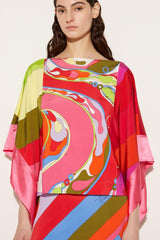 PUCCI Orchidee-Print Kaftan Top | Women Tops And Shirts