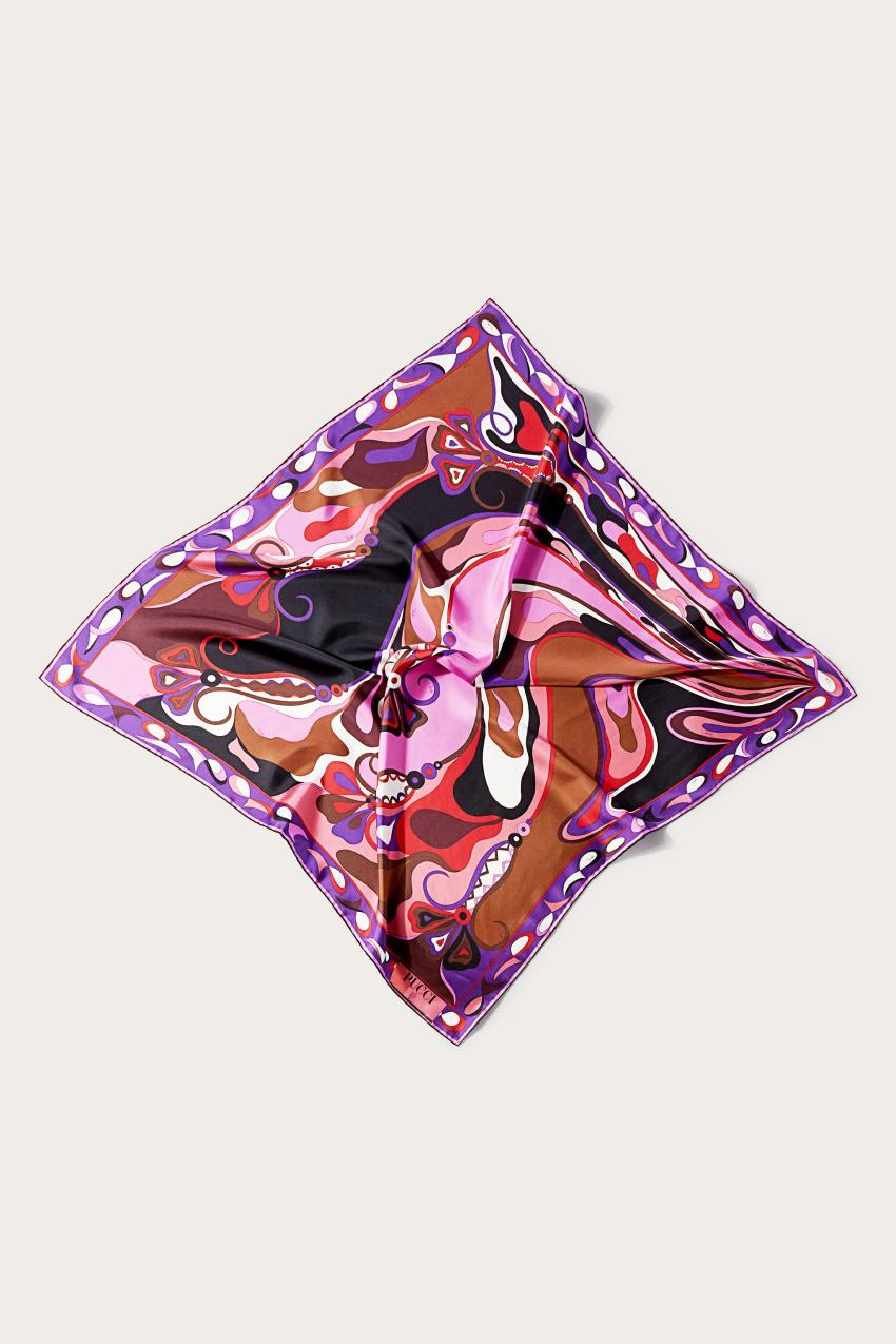 PUCCI Orchidee-Print Large Silk-Twill Carré | Women Silks