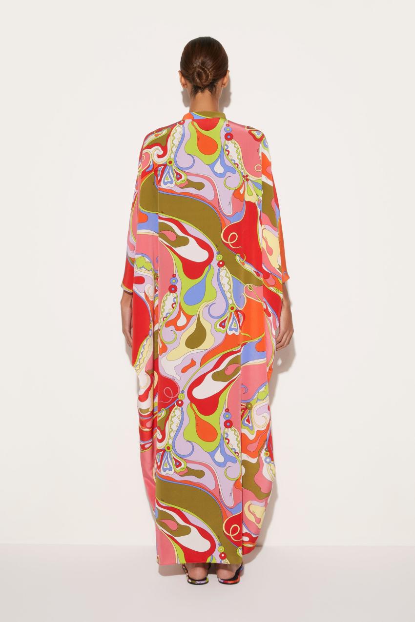 PUCCI Orchidee-Print Silk Kaftan | Women Kaftans