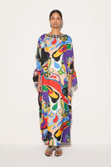 PUCCI Orchidee-Print Silk-Twill Kaftan | Women Kaftans