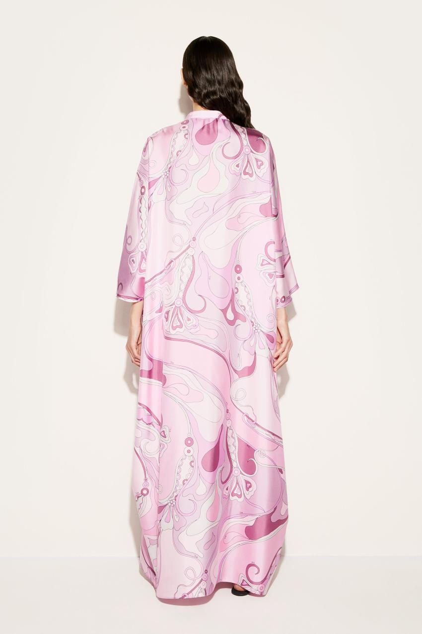 PUCCI Orchidee-Print Silk-Twill Kaftan | Women Kaftans