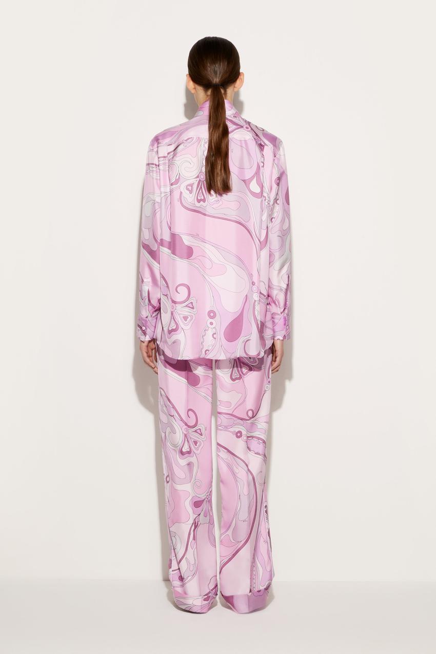 PUCCI Orchidee-Print Silk-Twill Shirt | Women Tops And Shirts