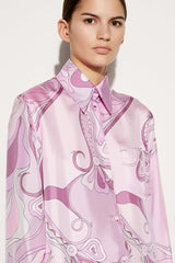 PUCCI Orchidee-Print Silk-Twill Shirt | Women Tops And Shirts