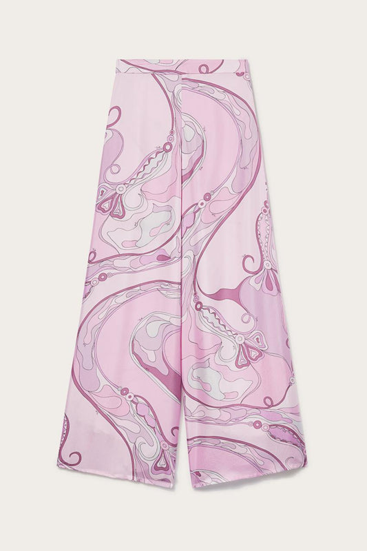 PUCCI Orchidee-Print Silk-Twill Trousers | Women Pants And Shorts