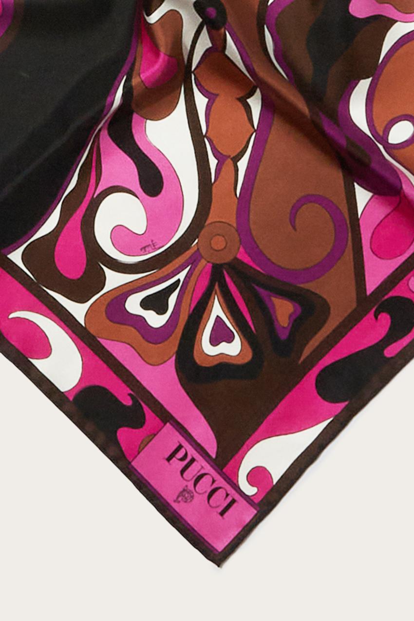 PUCCI Orchidee-Print Small Silk-Twill Carré | Women Silks