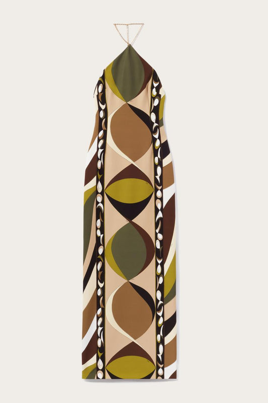 PUCCI Pesci-Print Halterneck Long Dress | Women Dresses