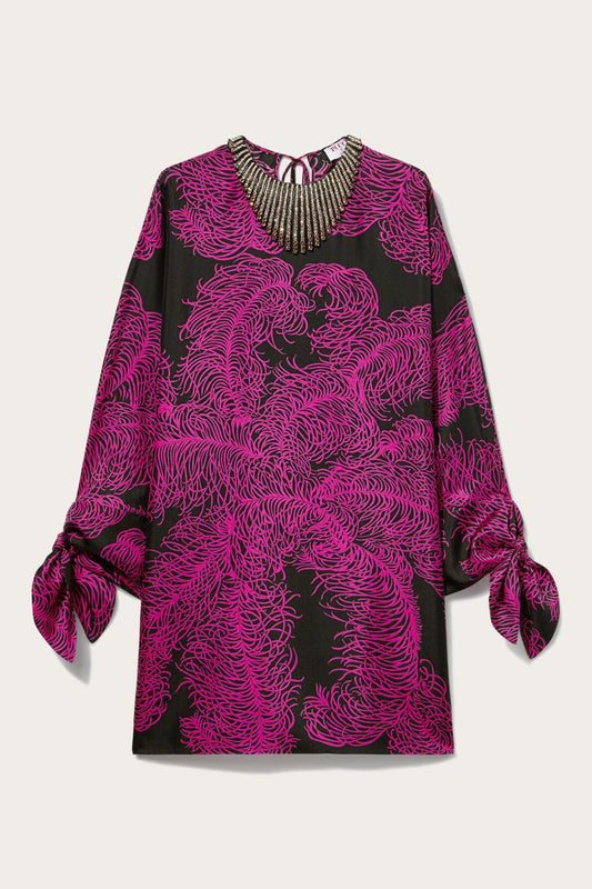 PUCCI Struzzo-Print Silk-Twill Kaftan | Women Kaftans