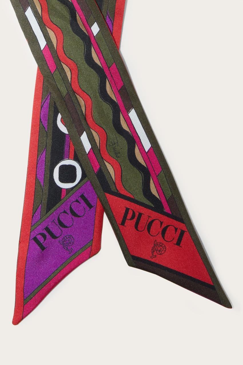 PUCCI Vivara And Bersaglio-Print Silk-Twill Scarf | Women Silks