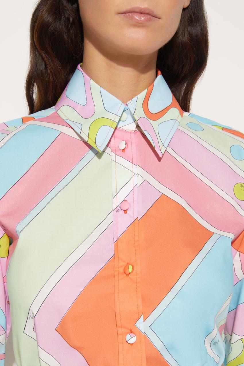 PUCCI Vivara-Print Cotton Shirt | Women Tops And Shirts