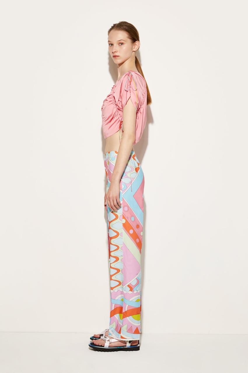 PUCCI Vivara-Print Cotton Trousers | Women Pants And Shorts