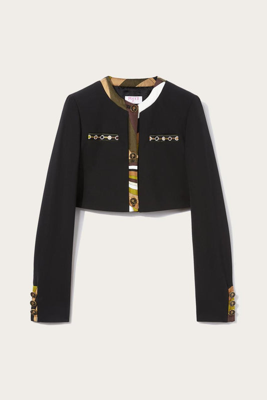 PUCCI Vivara-Print Cropped Jacket | Women Jackets