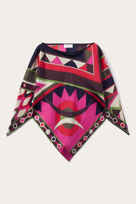 PUCCI Vivara-Print Silk Top | Women Tops And Shirts